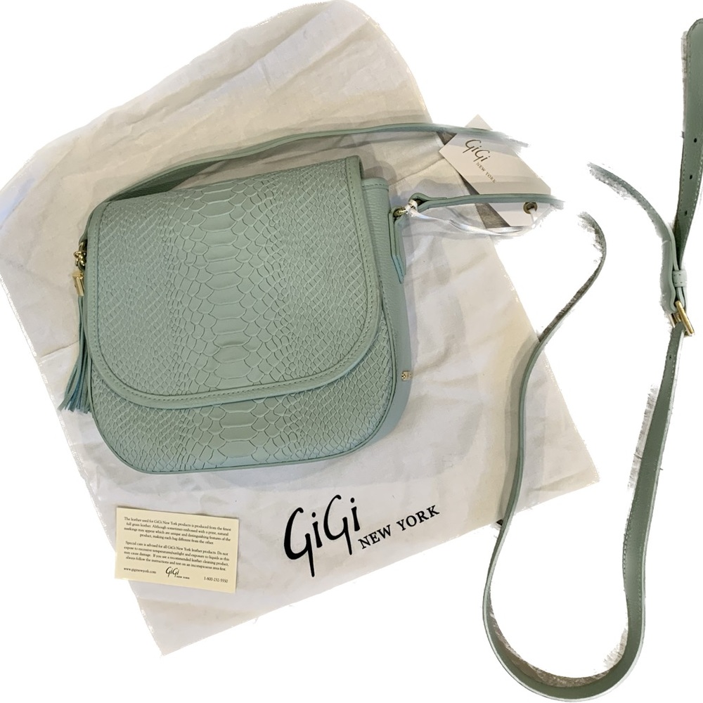 Gigi Designer NY Python Leather crossbody shoulde… - image 4